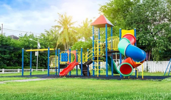 Kids' play zone preview at the Godrej Elanor plotted community
